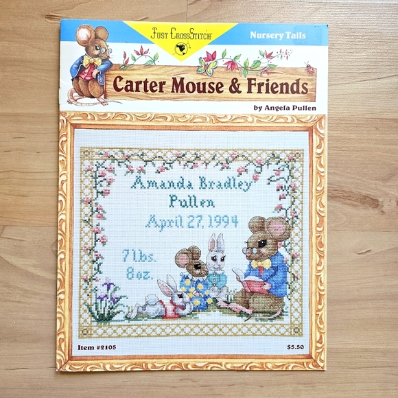 Just Cross Stitch Other - Pre-Owned Cross Stitch Leaflet Carter Mouse "Nursery Tails"